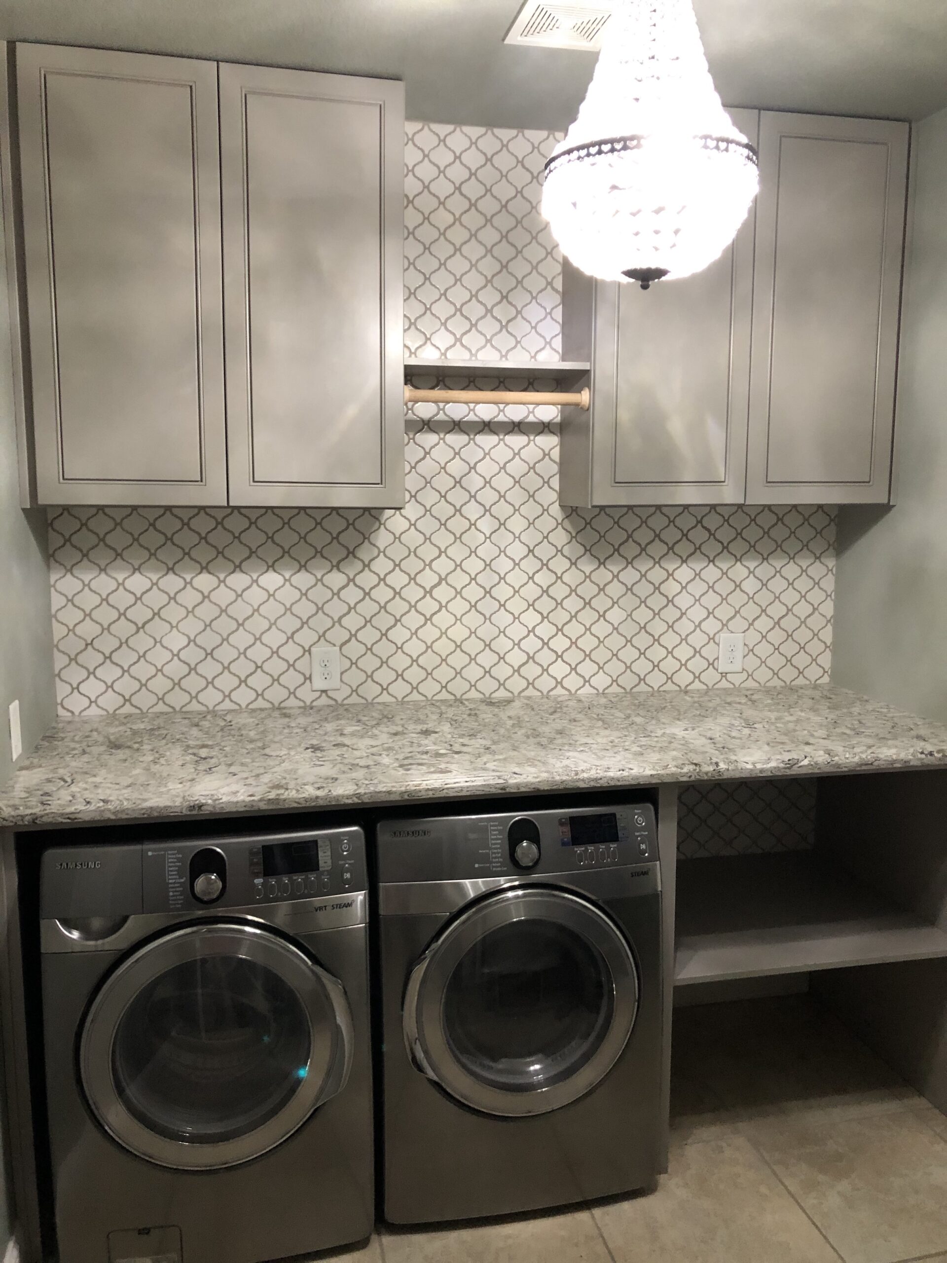 laundry room remodeling adding countertop and cabinetry